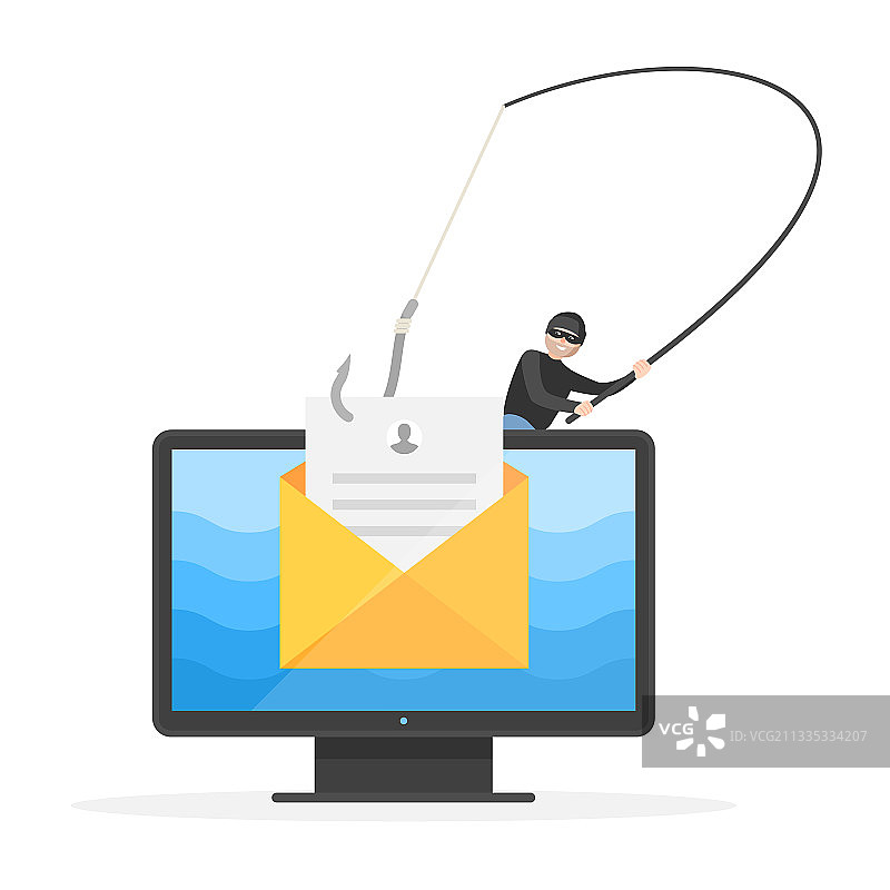 用鱼钩窃取私人数据的罪犯图片素材