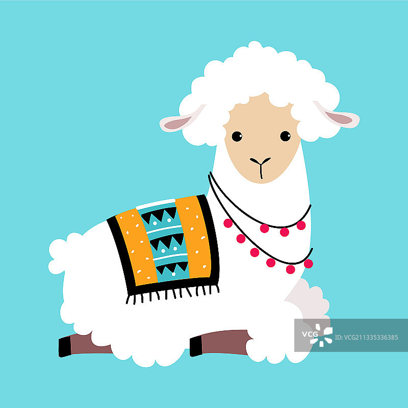 可爱的蓬松骆驼或羊驼图片素材