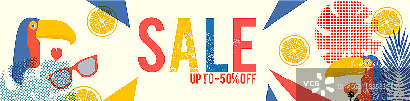 夏季促销海报模板，丝网图片素材