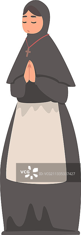 穿着黑色长袍的中世纪修女图片素材