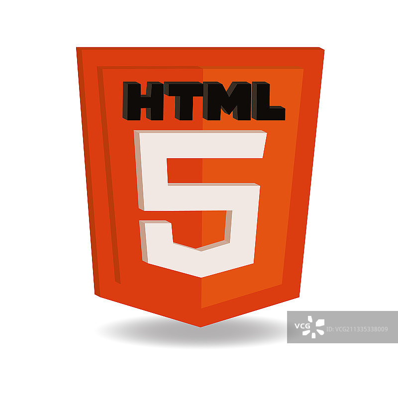 橙色3D HTML5 图标图片素材