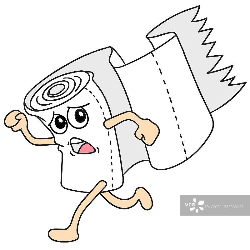 卡通纸巾吓跑涂鸦卡哇伊图片素材