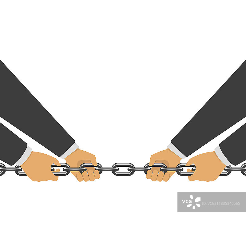 商人双手拉绳子图片素材