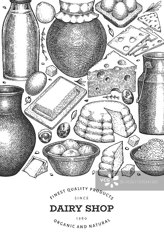 手绘乳制品农场食品设计模板图片素材