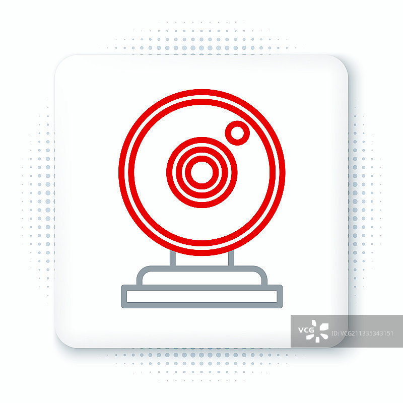 白色背景上的线条网络摄像头图标图片素材