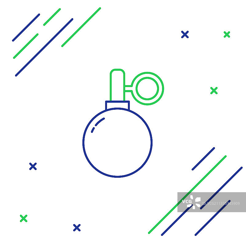 白色背景上的手榴弹线性图标图片素材