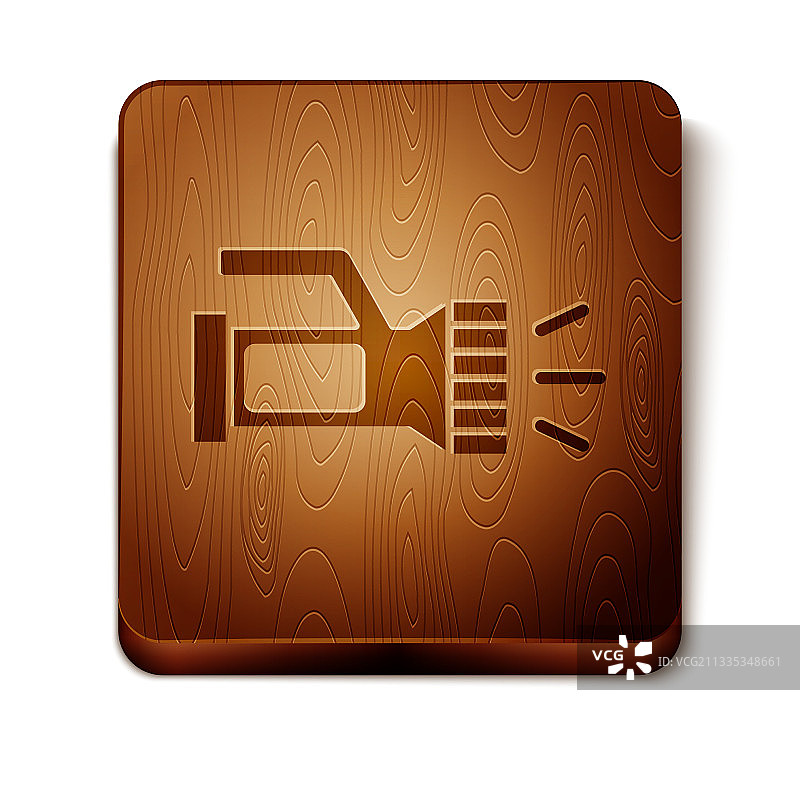 白色背景上的潜水用棕色手电筒图标图片素材