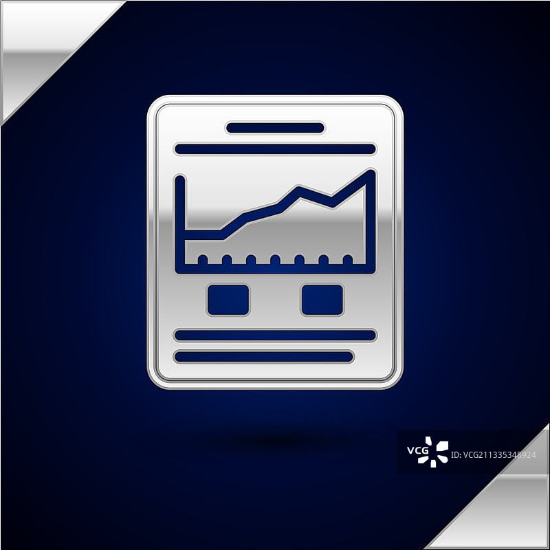 带有股票市场增长图表的银色网站图片素材