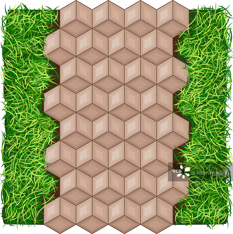 作为室外地板的走道或人行道石板图片素材