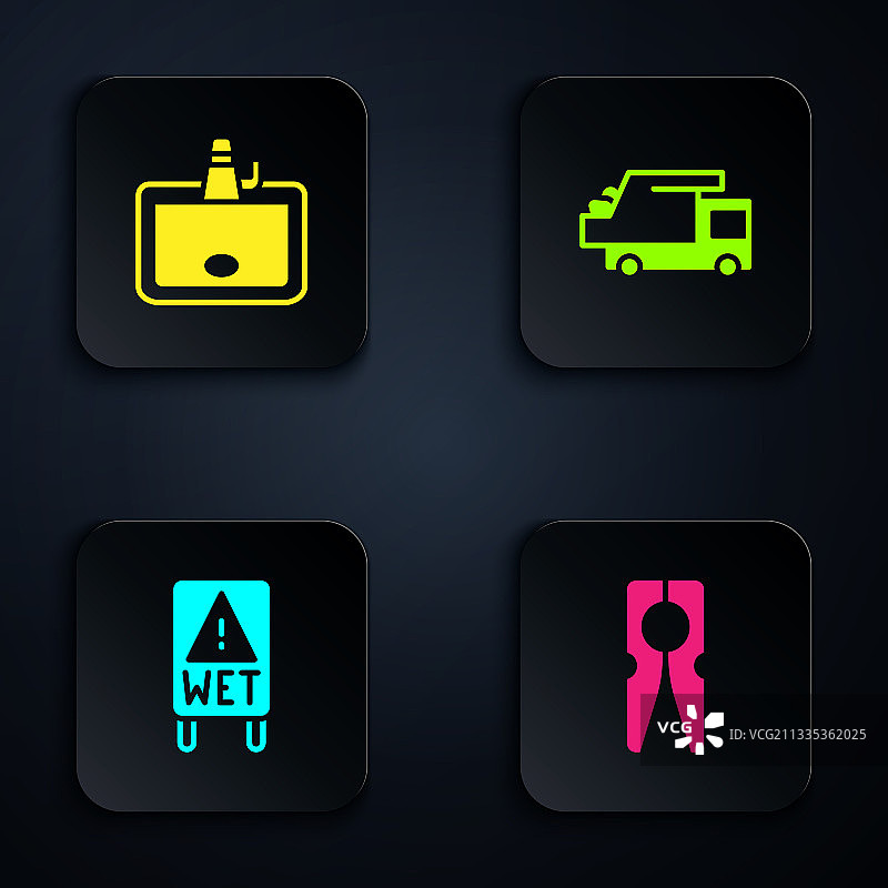 衣夹、洗脸盆、湿地板与垃圾图片素材