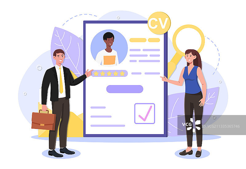 男性和女性角色正在工作图片素材