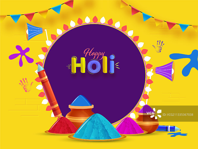 水枪快乐洒红节庆祝概念图片素材