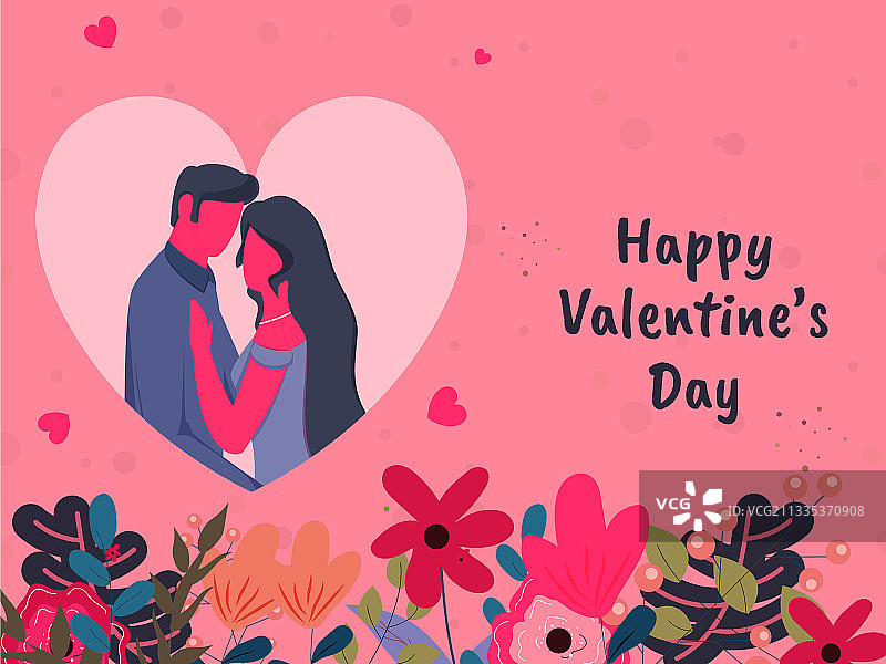 卡通爱恋情人节概念图片素材