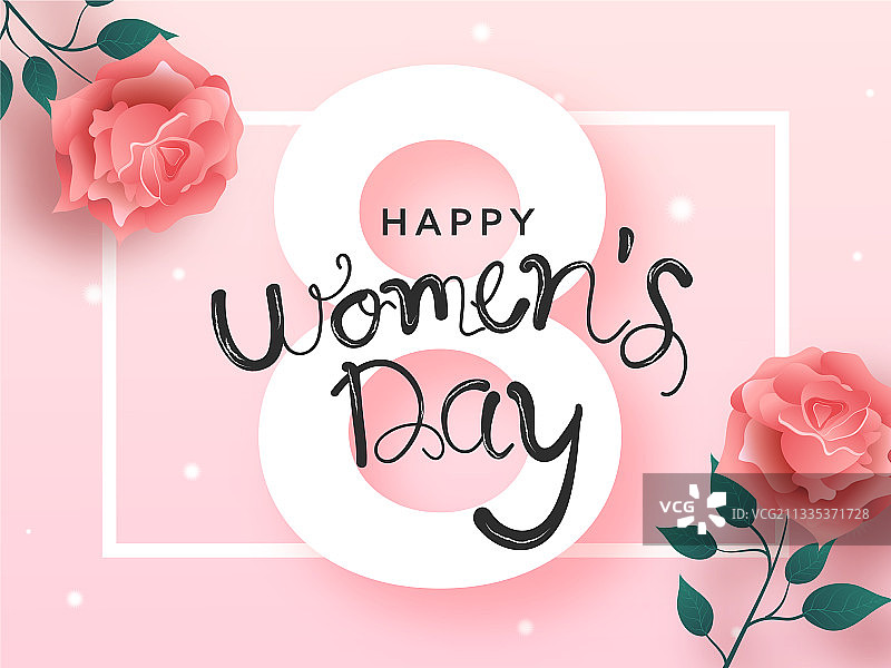 白色数字8上的妇女节字体图片素材