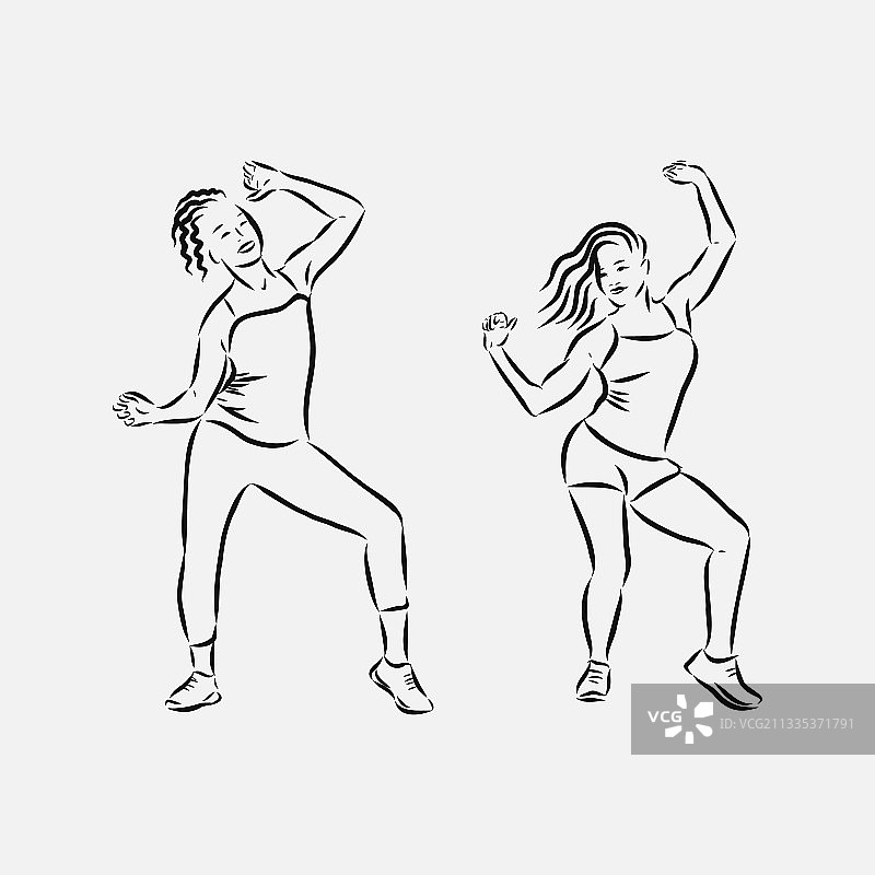 尊巴舞者与健身舞蹈图片素材