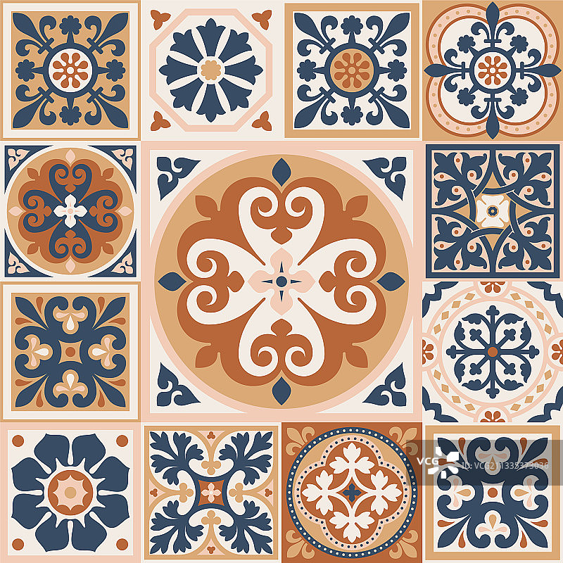 葡萄牙瓷砖azulejo设计图片素材