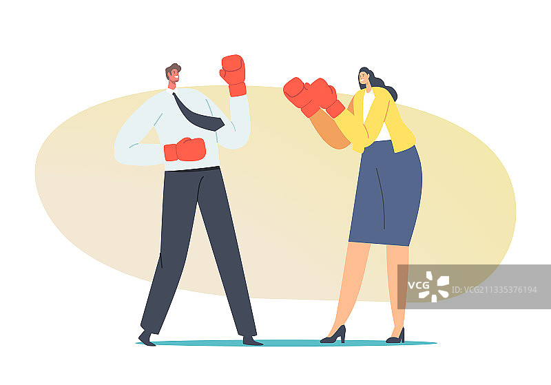 男人和女人的斗争概念图片素材
