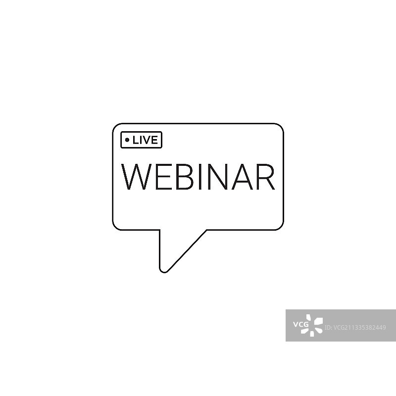 带有对话气泡线的网络研讨会图标图片素材