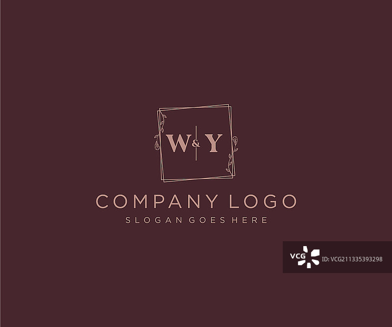 WY字母装饰奢华婚礼logo图片素材