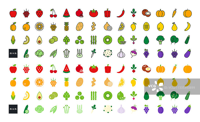 水果和蔬菜图标图片素材