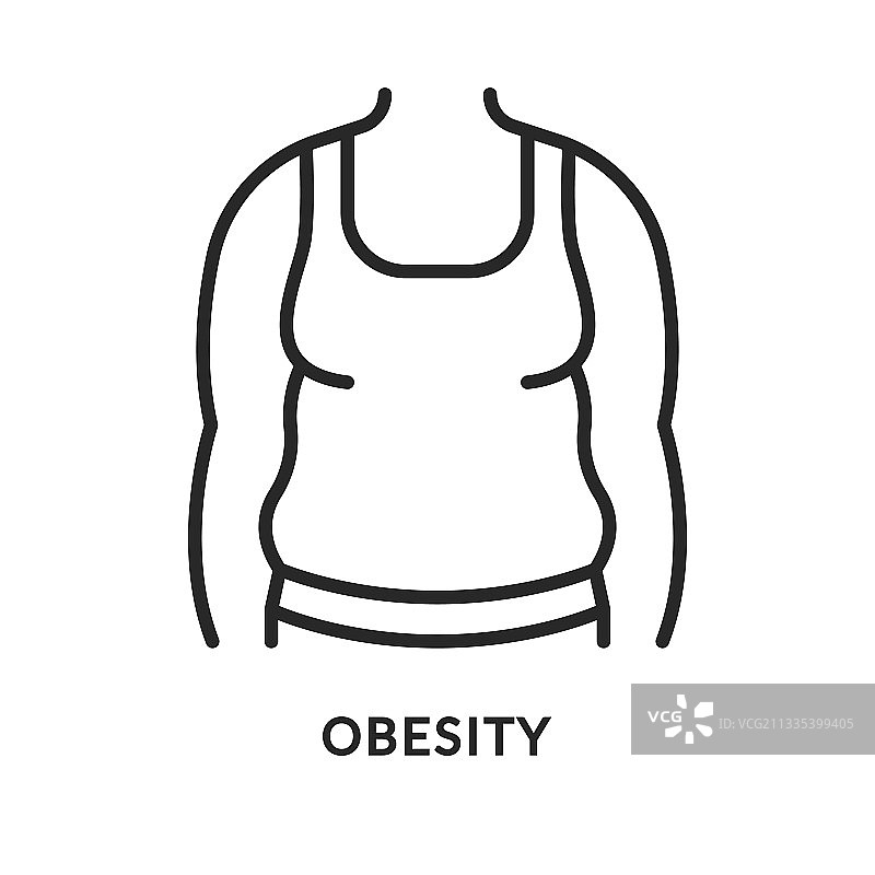 肥胖扁平线条图标图片素材