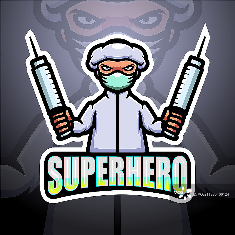 男医生英雄吉祥物电竞Logo设计图片素材