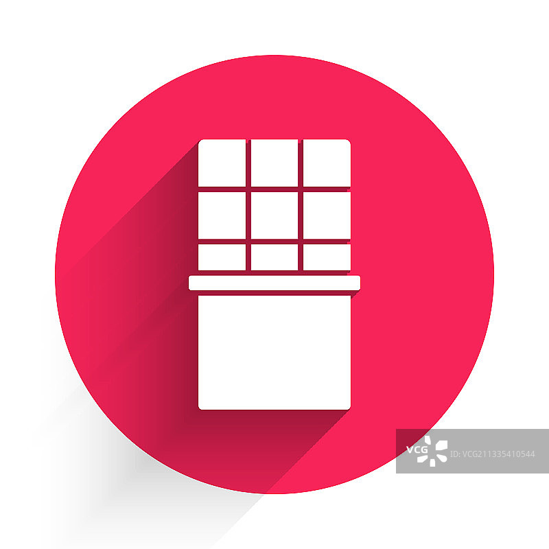 白巧克力棒图标，长阴影隔离图片素材