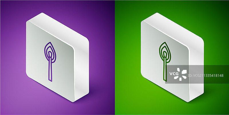 2.5D线条燃烧的火柴图标图片素材