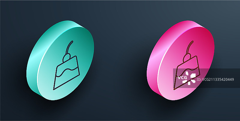 2.5D线条焦糖布丁图标图片素材