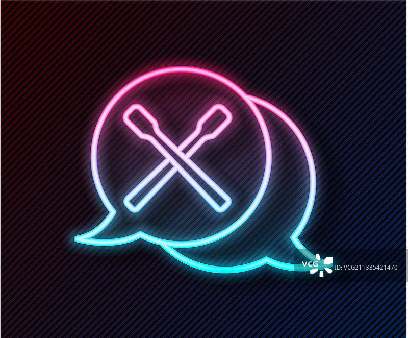 发光霓虹线鼓槌图标图片素材