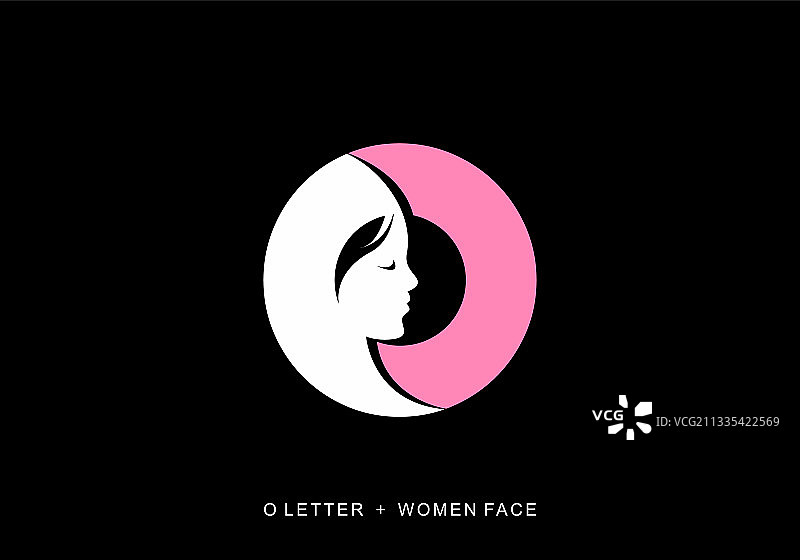 带有女性元素的白色粉色字母O图片素材