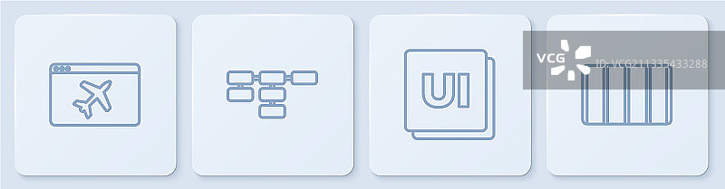 线条网站模板UI或UX设计网站图片素材