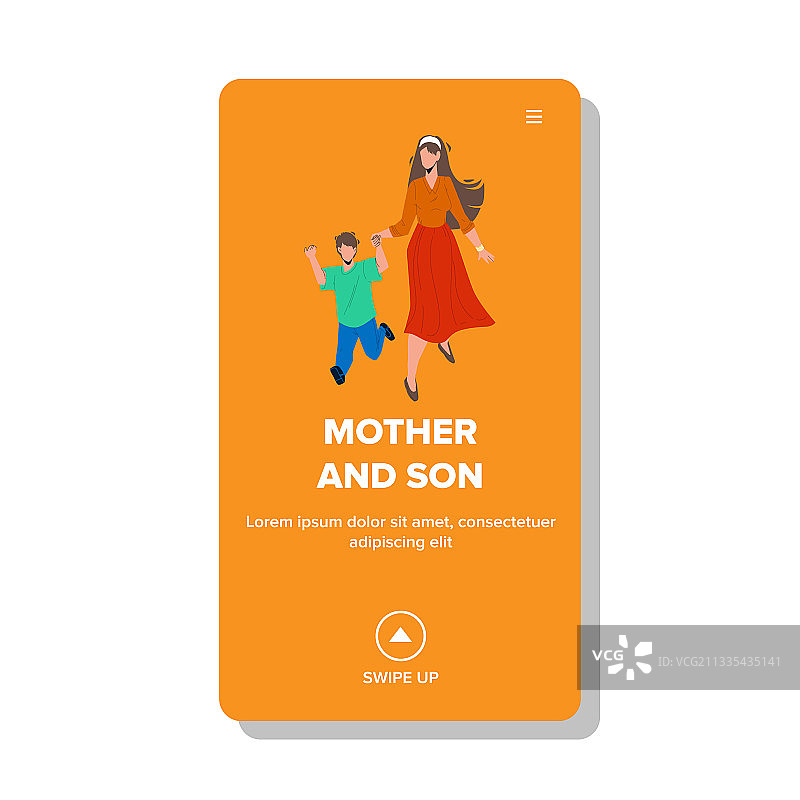 母子迟到赶往幼儿园图片素材