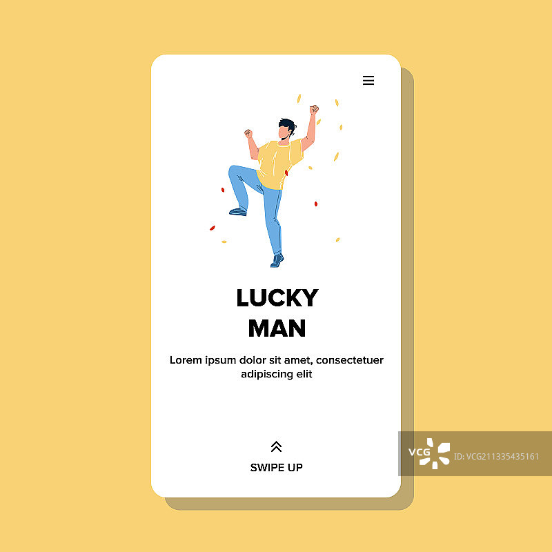 跳舞庆祝活动的幸运男人图片素材