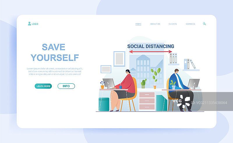 社交距离概念图片素材