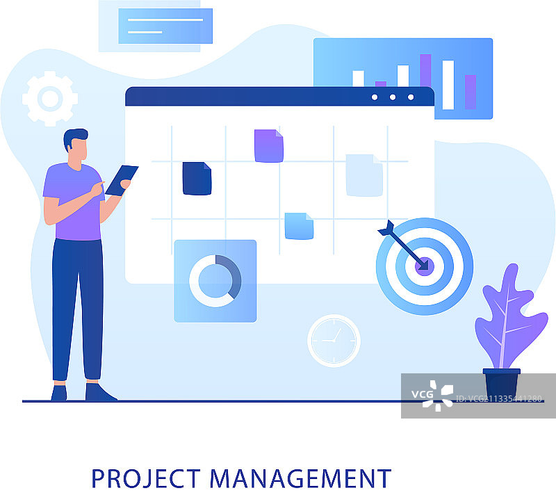 扁平风格项目管理概念图片素材