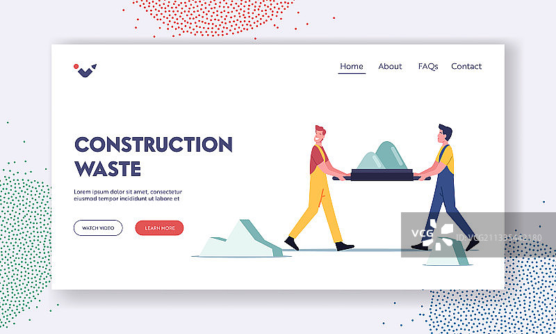 男人们在建筑工地清除垃圾图片素材