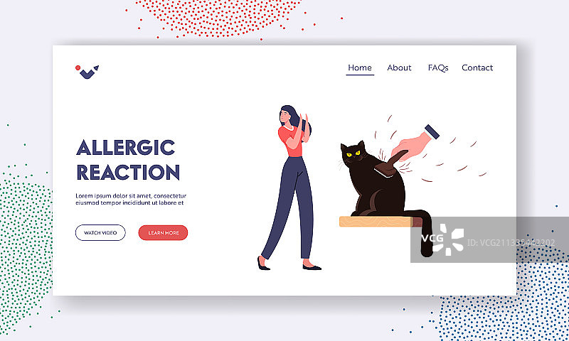 动物毛皮过敏反应引导页图片素材