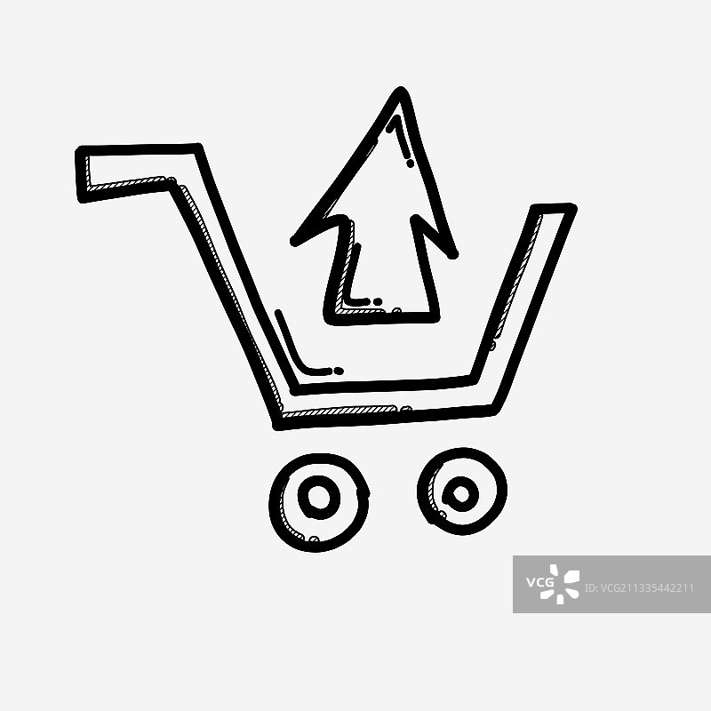 购物车上传图标手绘草图图片素材