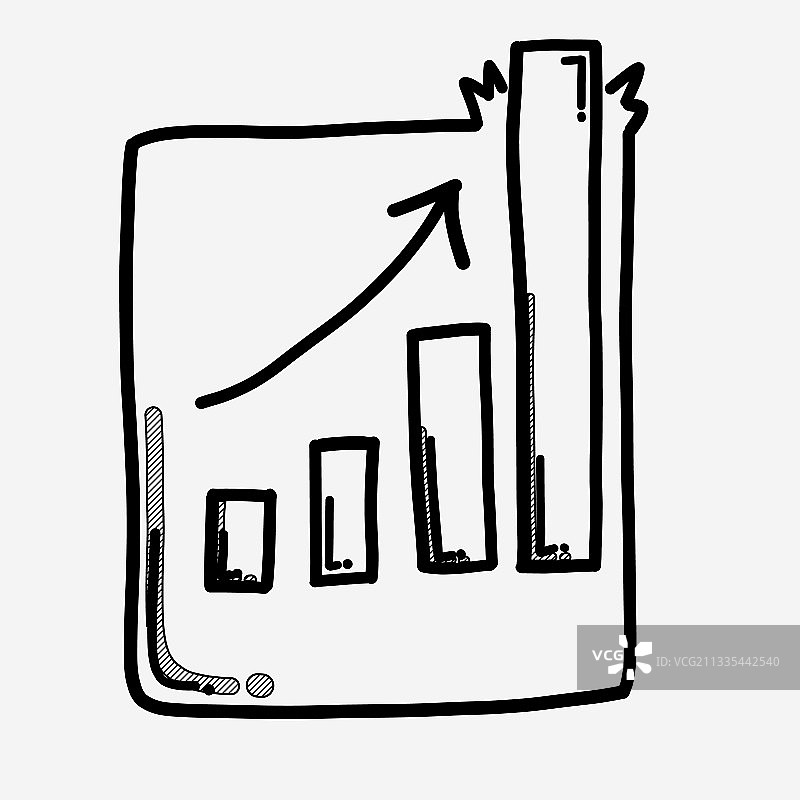 文档箭头向上图表手绘图标图片素材