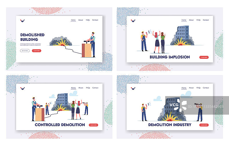 受控建筑物拆除着陆页图片素材