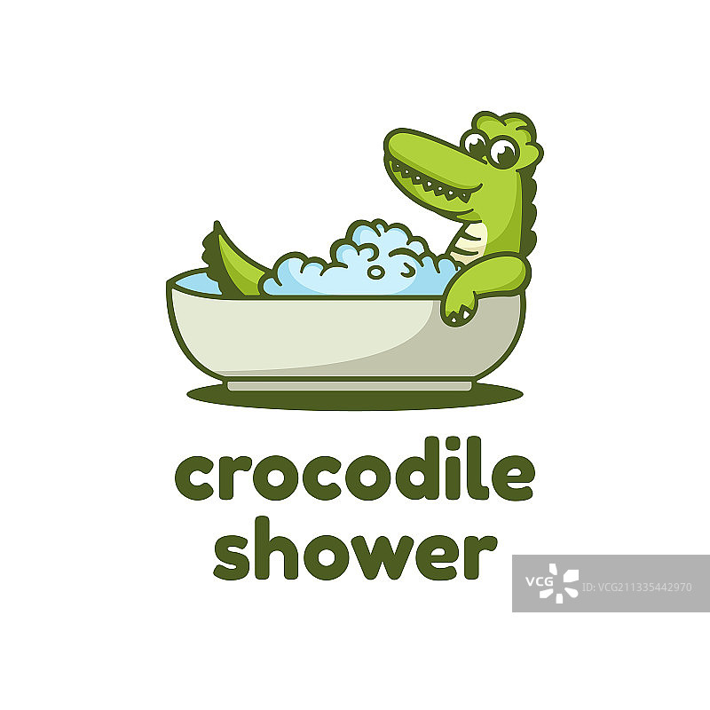 鳄鱼简约吉祥物风格标志图片素材