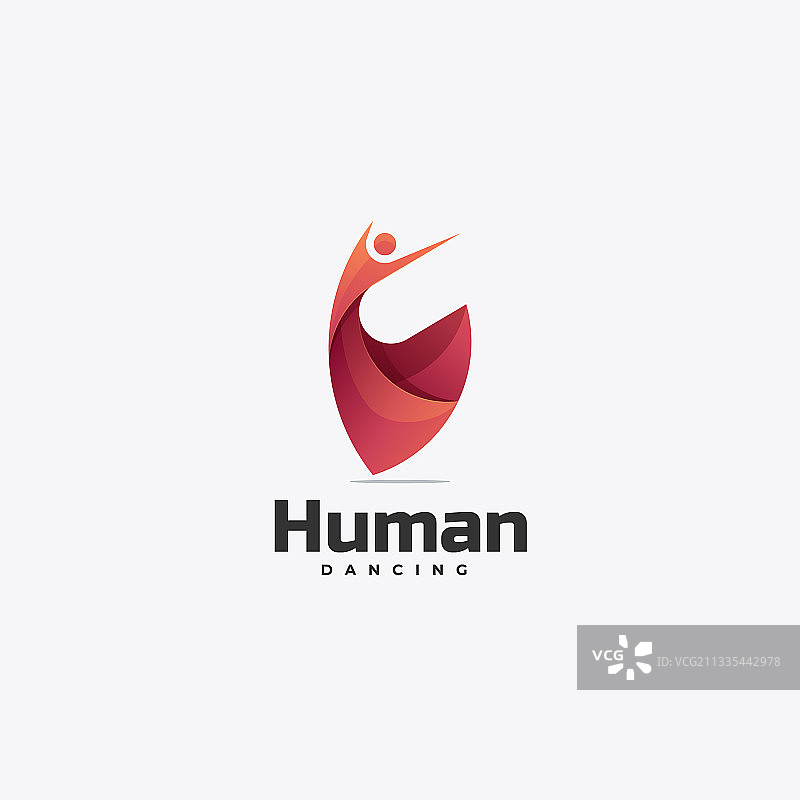 彩色渐变人物标志图片素材