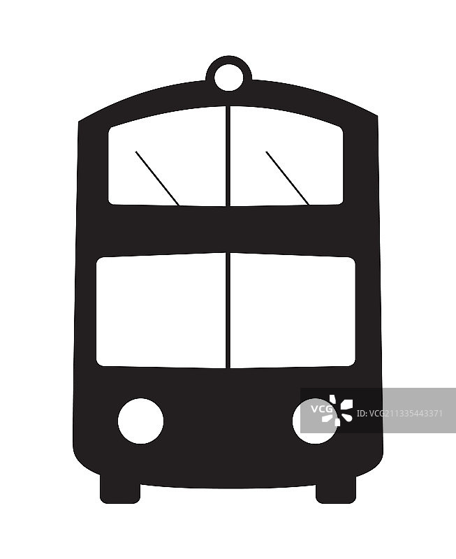 双层巴士轮廓元素图片素材