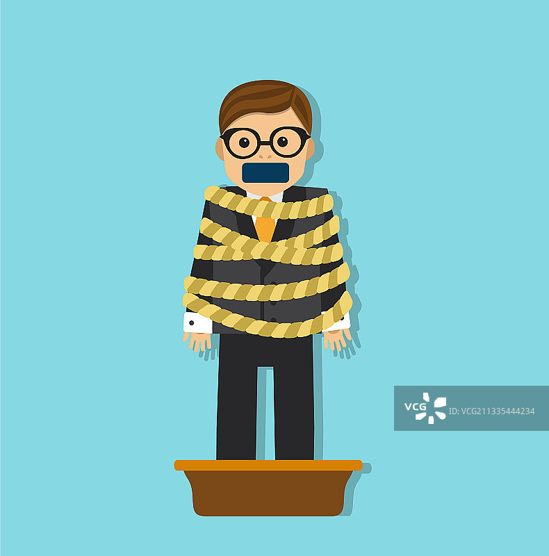 身处危险和折磨中的商人图片素材