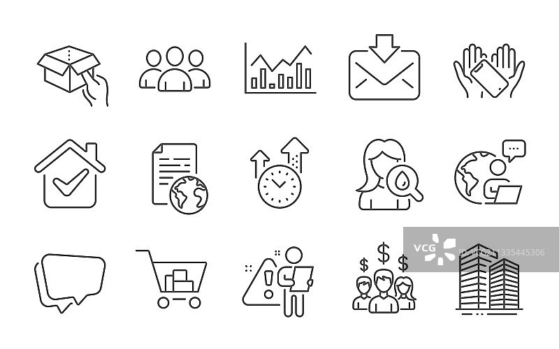 互联网文档和盒子图标组图片素材