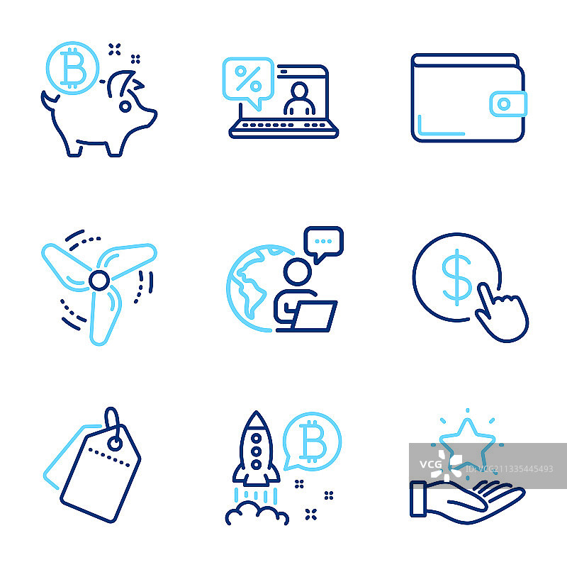 包含钱包图标的金融图标集图片素材