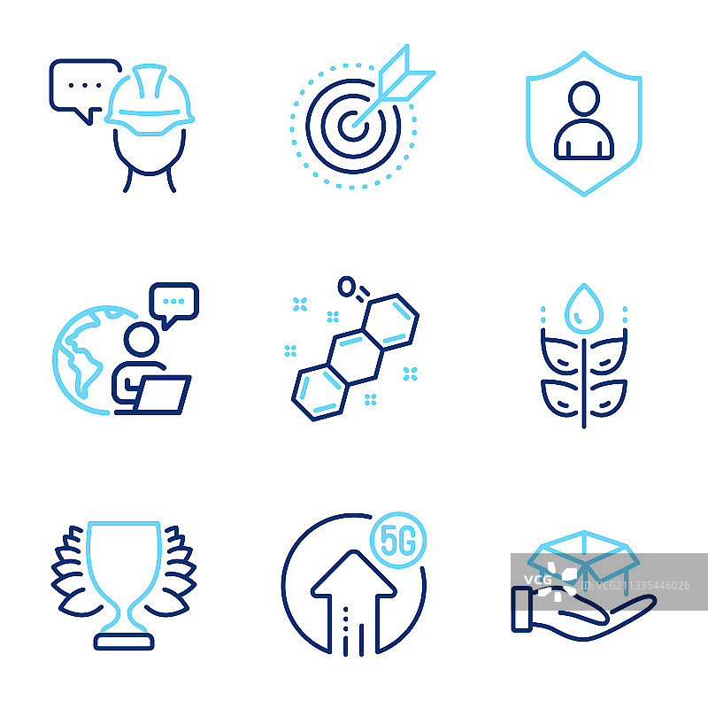 包含获胜者元素的商务图标集图片素材