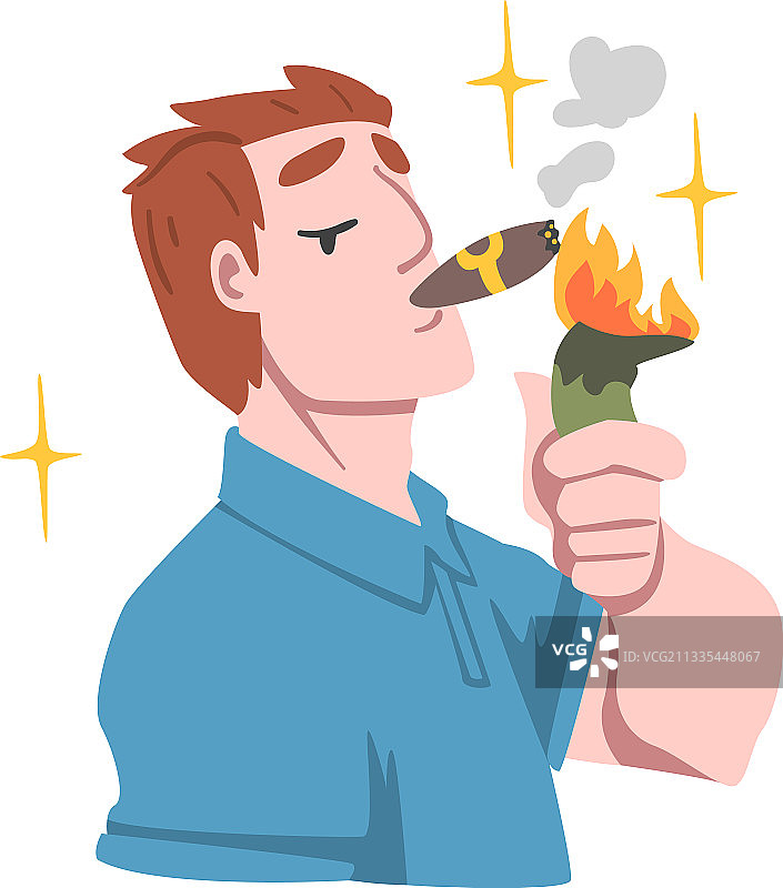 点燃雪茄的富豪图片素材