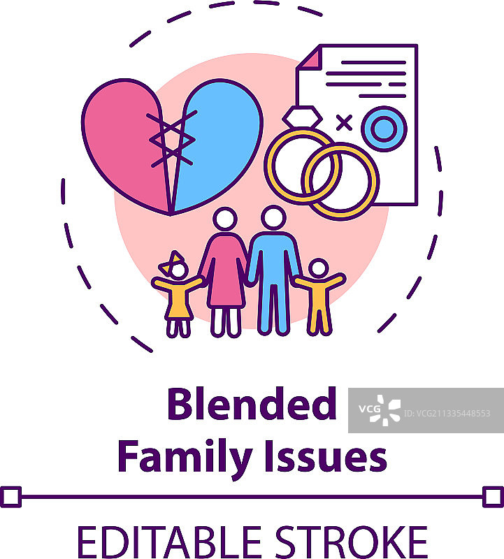 混合家庭问题概念图标图片素材